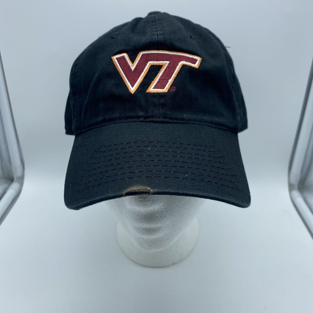 Virginia Tech Hokies Black Adjustable Baseball Cap Hat Strap-back NCAA Men's